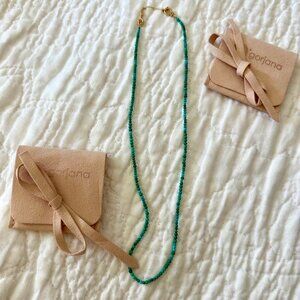 Gorjana 14k Gold Mini Turquoise Necklace & 14k Gold Extender